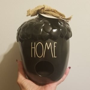 RAE DUNN BLACK ACORN HOME BIRDHOUSE